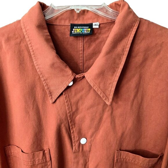 Big Bud Press Jumpsuit Romper 3X 4X 5X Plus Unisex Cotton Twill Clay Long Sleeve - Picture 11 of 14